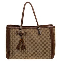 Gucci Beige/Tan GG Canvas and Leather Bella Tote