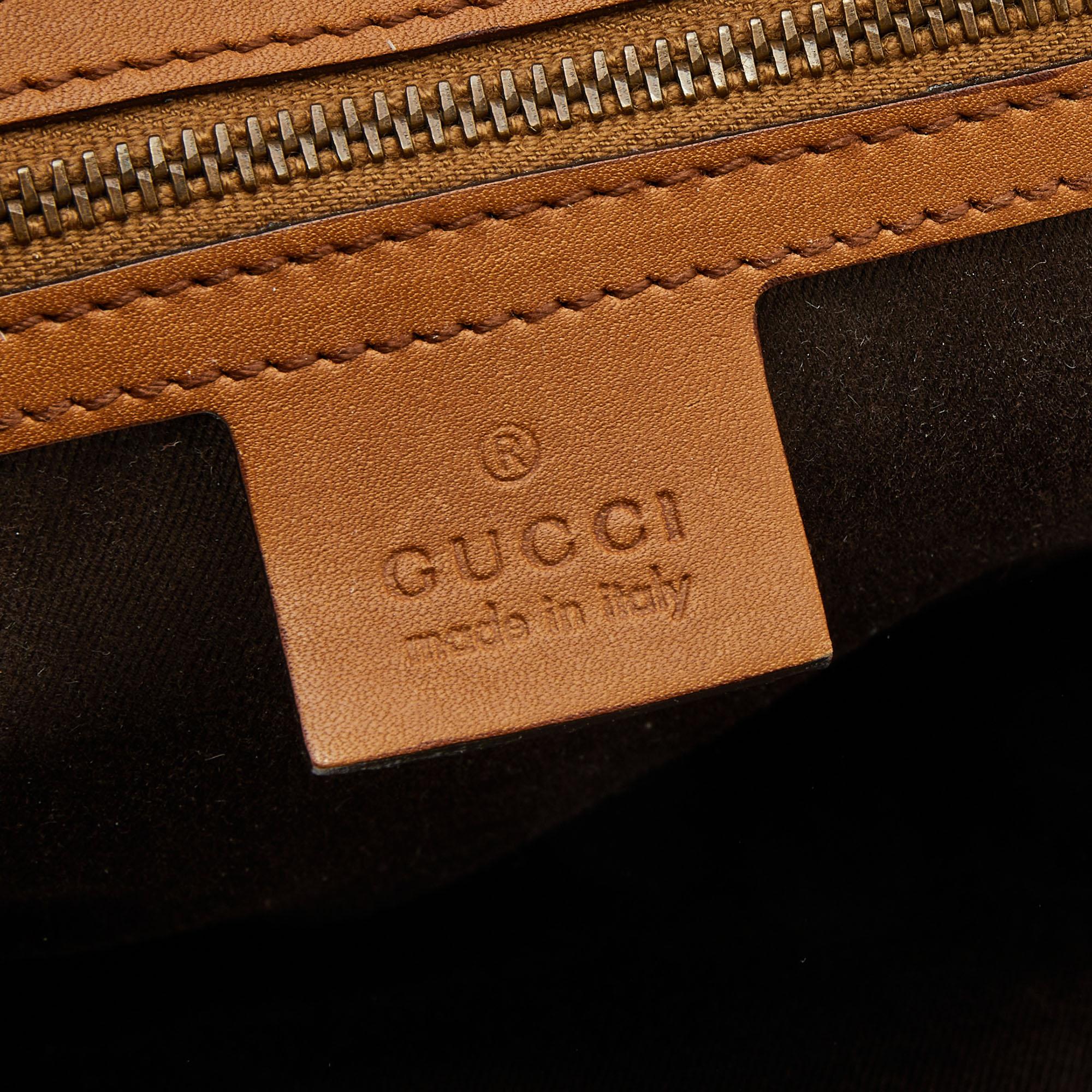 Gucci Beige/Tan GG Canvas And Suede Boston Bag 2
