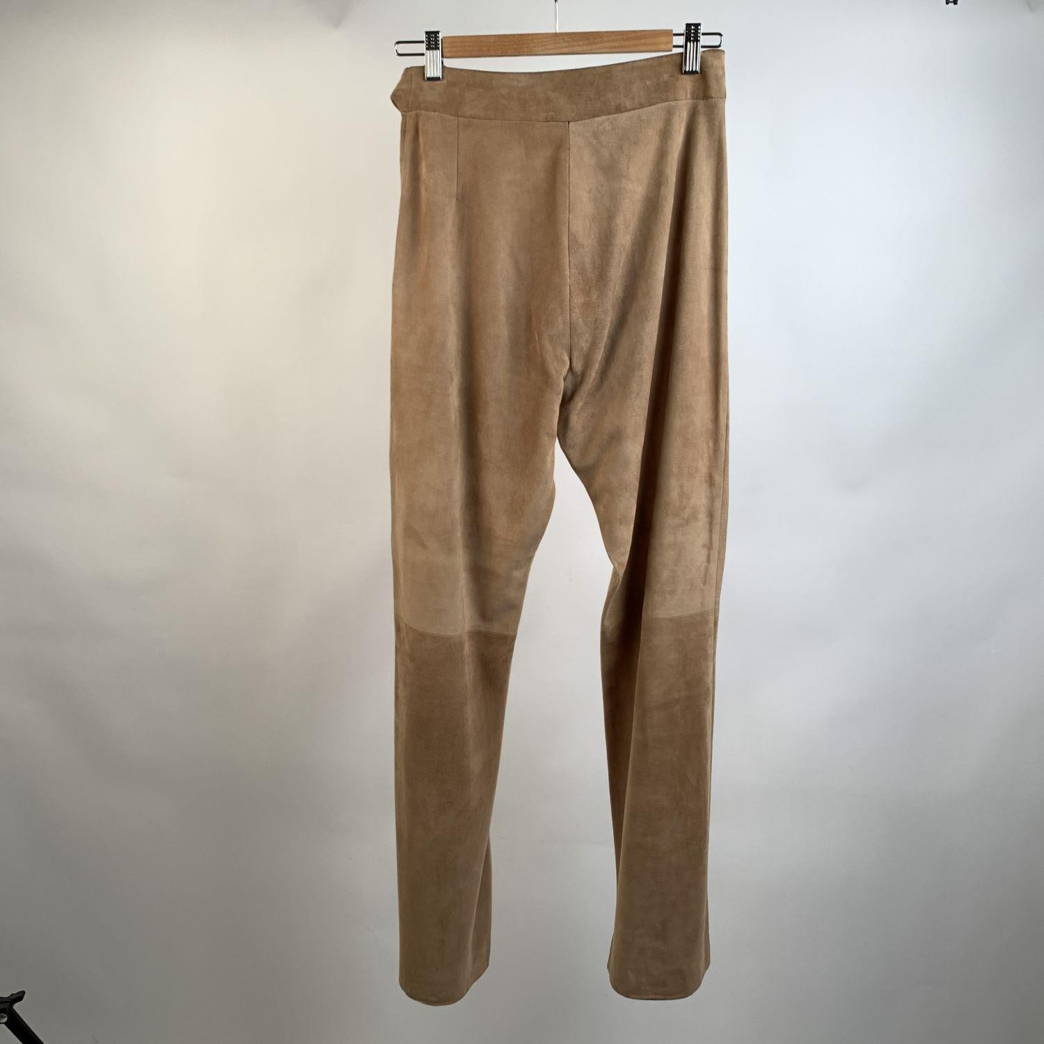 Gucci Beige Tan Suede Pants Trousers Size 40  In Good Condition In Rome, Rome