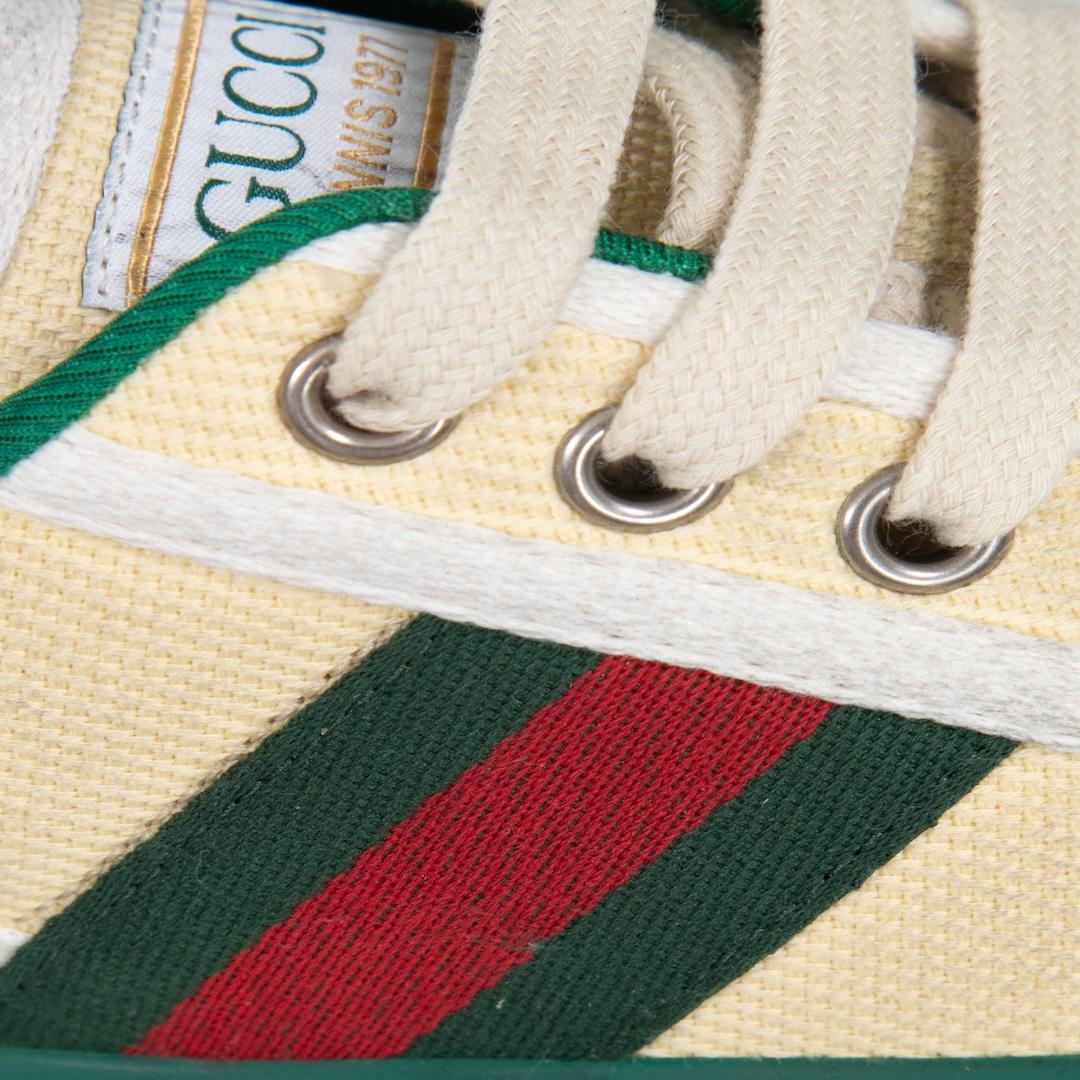 Gucci Tenis Beige 1977 Web Stripe Zapatillas Talla IT 35.5 en venta 1