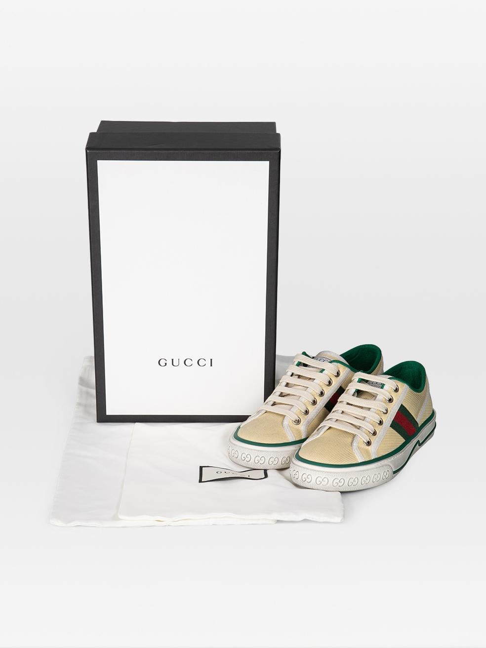 Gucci Tenis Beige 1977 Web Stripe Zapatillas Talla IT 35.5 en venta 2