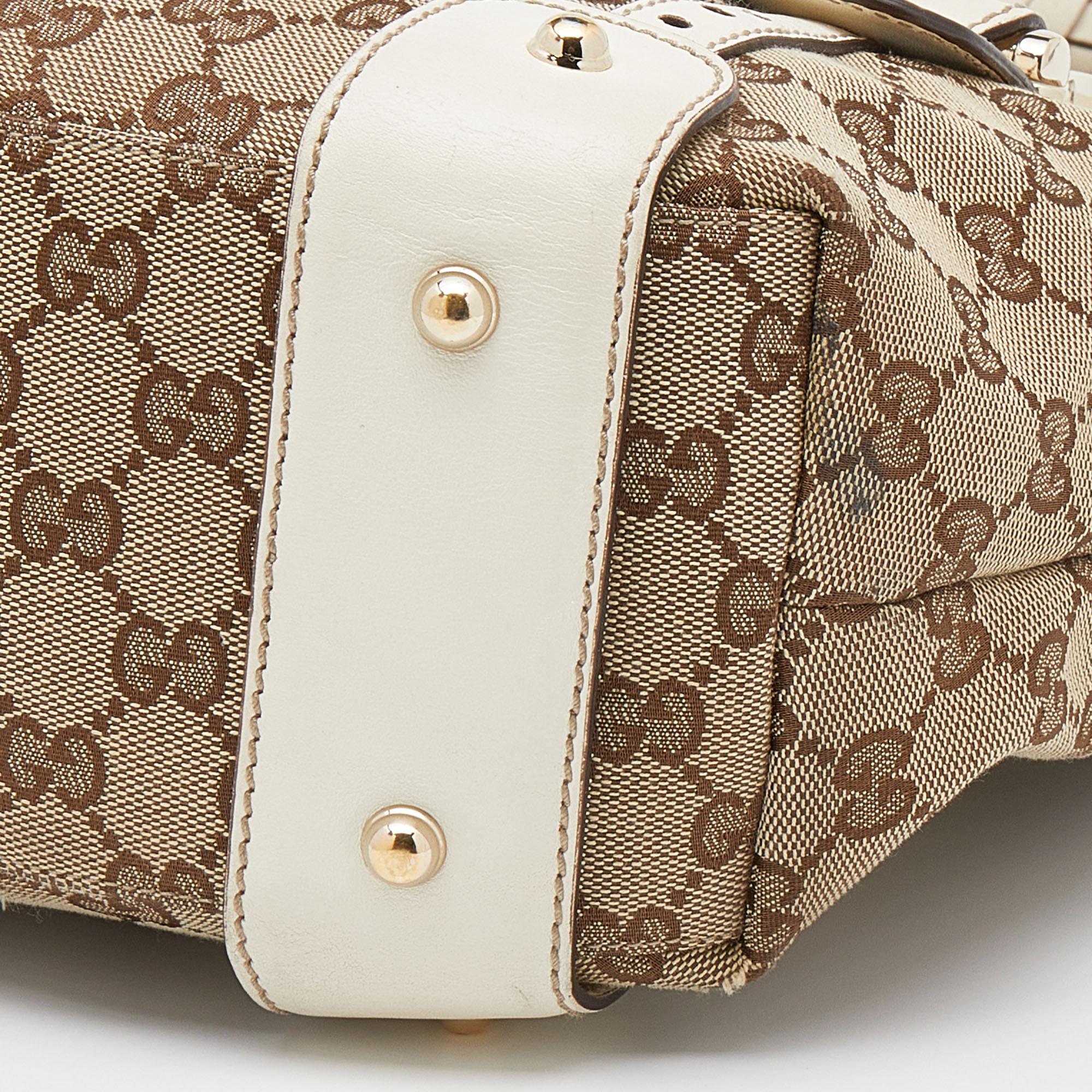 Gucci Beige/White GG Canvas And Leather Pelham Medium Shoulder Bag 1