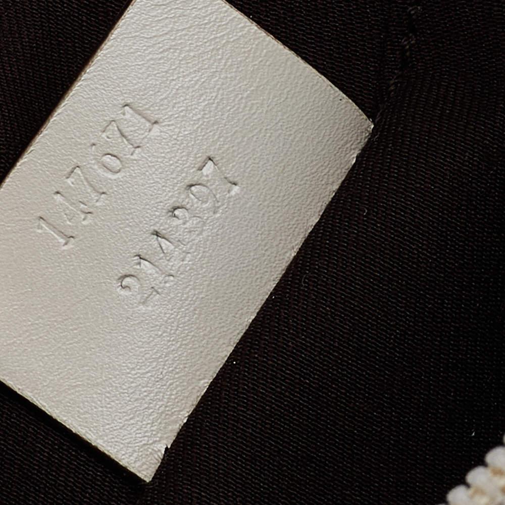 Gucci Beige/White GG Signature Canvas And Perforated Leather Messenger Bag 1
