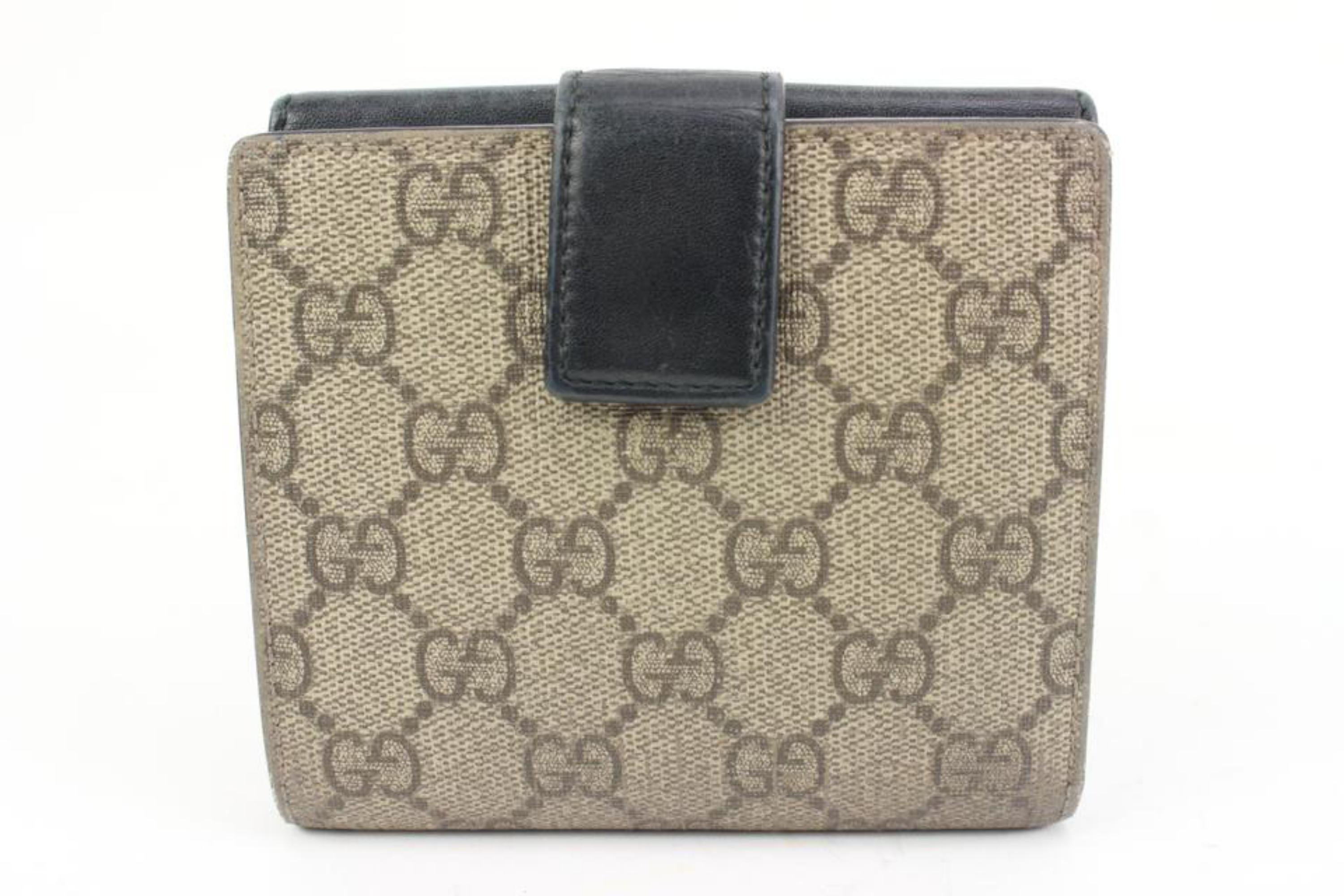 Gucci Beige x Black Supreme GG Compact Wallet 24g321s 1