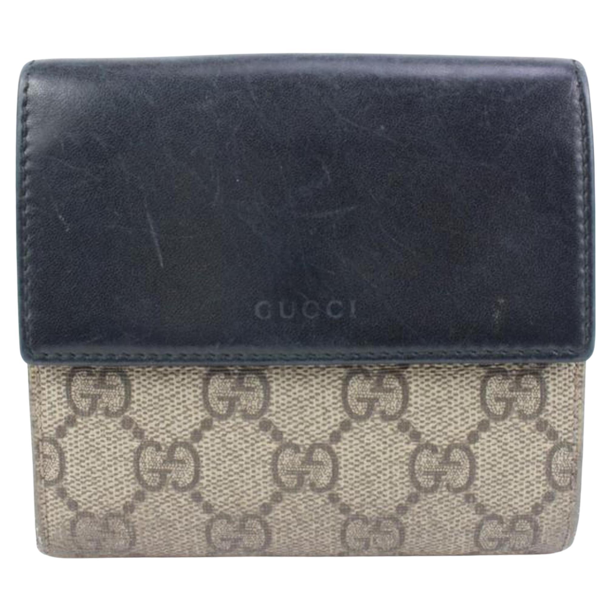 Gucci Beige x Black Supreme GG Compact Wallet 24g321s