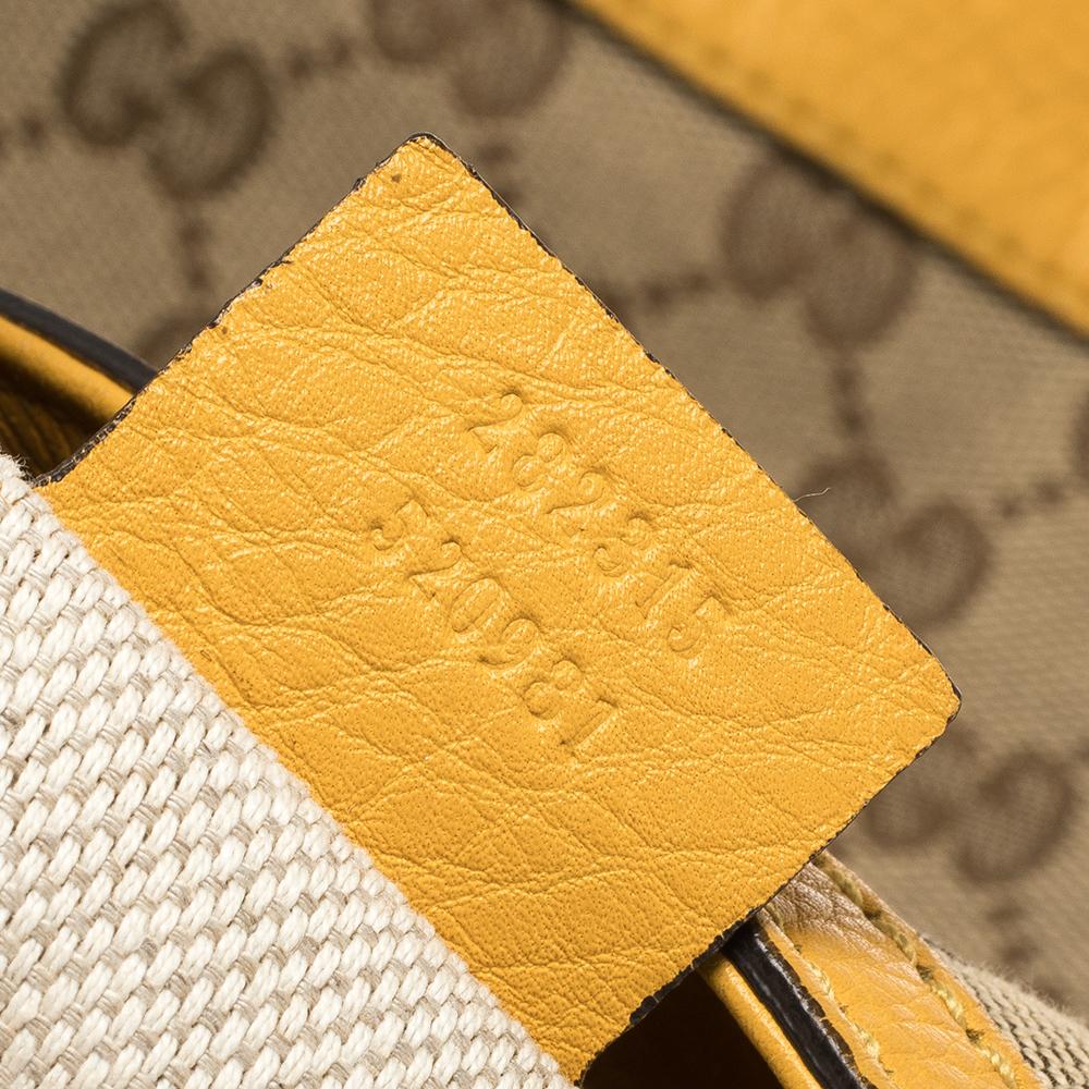 Gucci Beige/Yellow GG Canvas and Leather Bamboo Diana Shoulder Bag 2