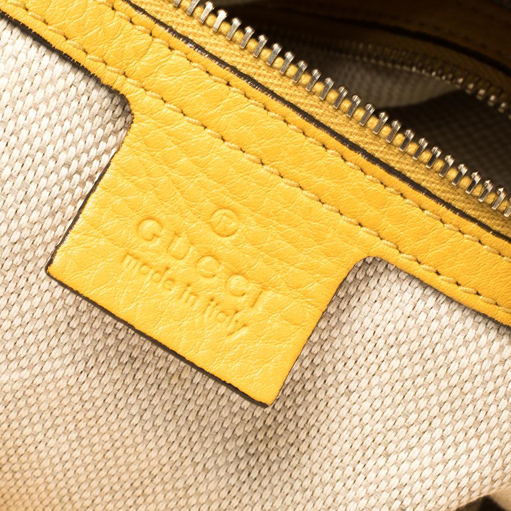 Gucci Beige/Yellow GG Canvas and Leather Bamboo Diana Shoulder Bag 4