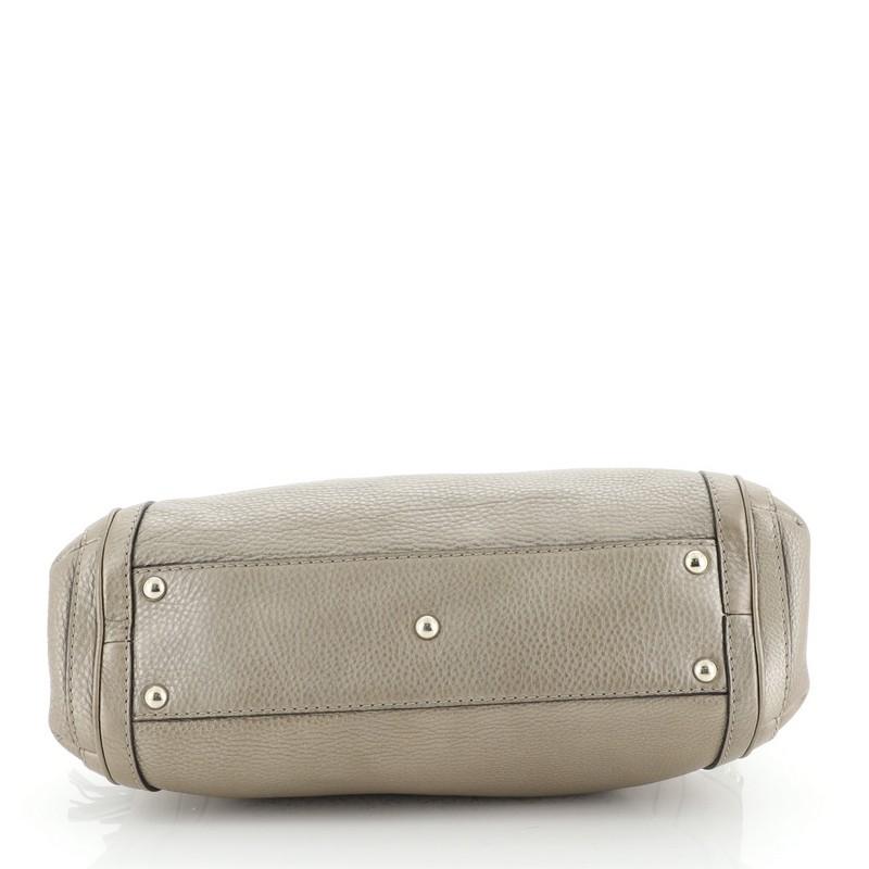 Gray Gucci Bella Convertible Top Handle Bag Leather Small 