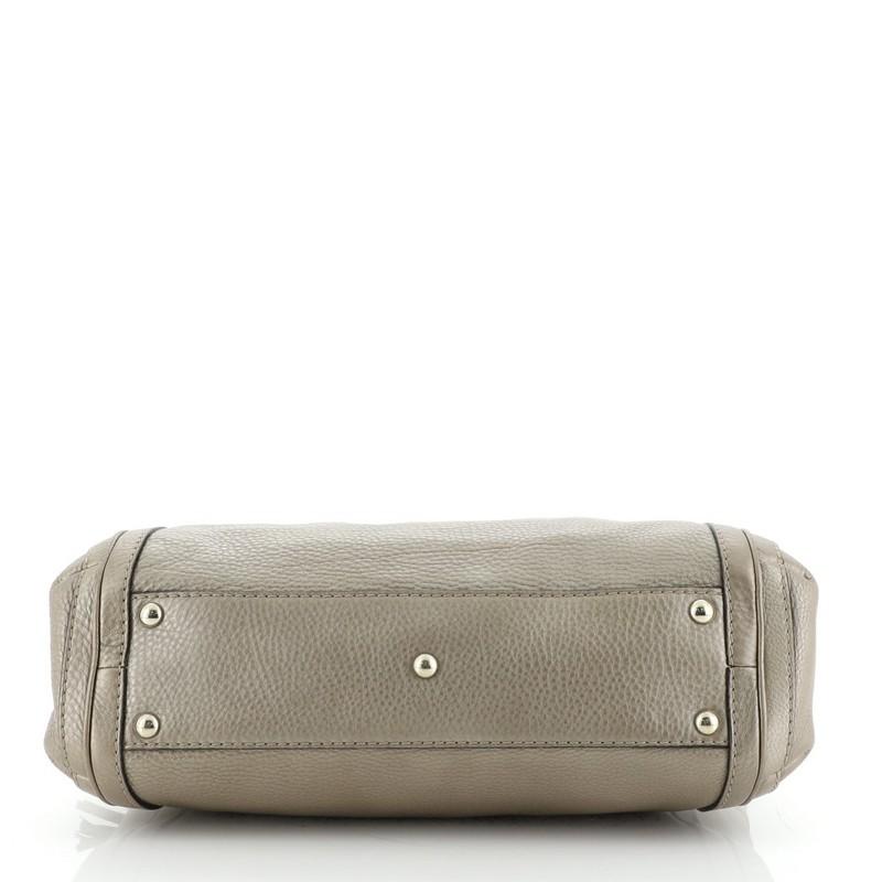 Gray Gucci Bella Convertible Top Handle Bag Leather Small