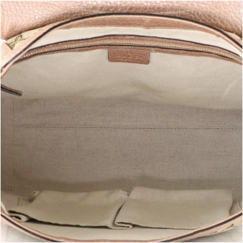 Gucci Bella Flap Shoulder Bag GG Canvas with Leather Medium In Fair Condition In NY, NY