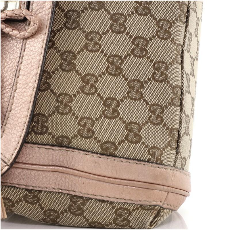 Gucci Bella Flap Shoulder Bag GG Canvas with Leather Medium 1