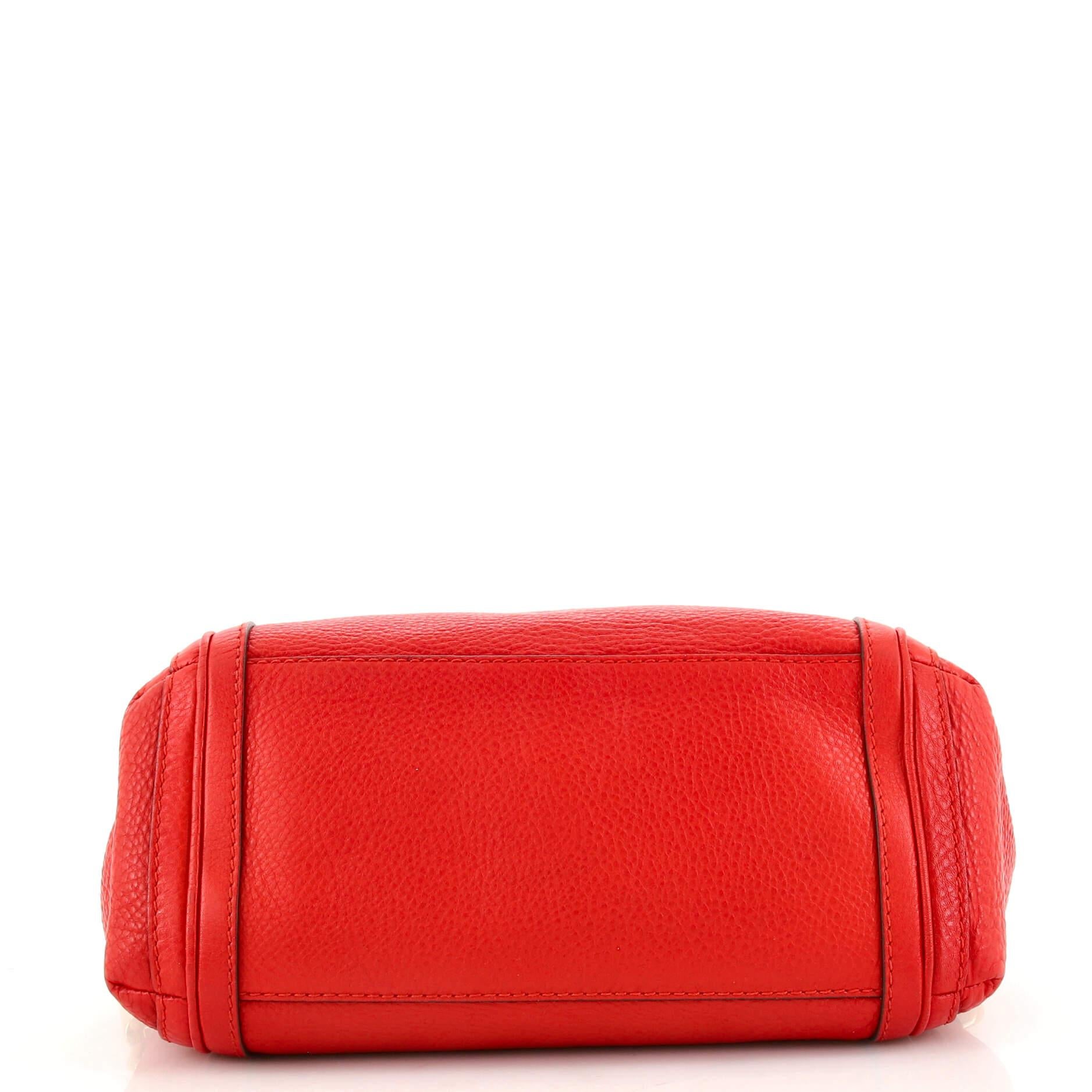 Red Gucci Bella Flap Shoulder Bag Leather Medium