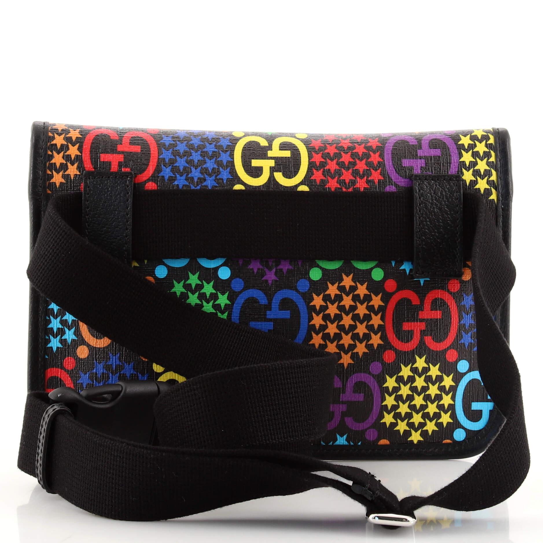 Gucci Belt Bag Psychedelic Print GG Coated Canvas In Good Condition In NY, NY