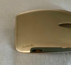 Tom Ford for Gucci 1996 Gold Tone Unisex Logo Belt Buckle, Italy