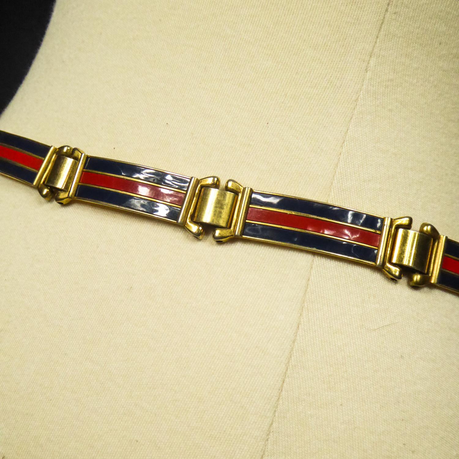 Gucci Belt in Brass and Enamel Circa 1980 6