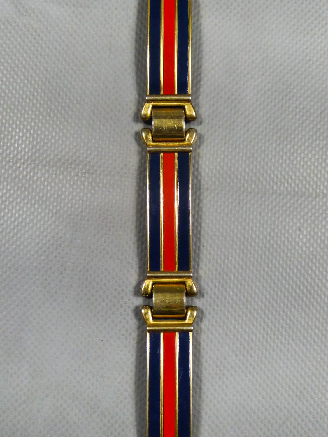 Gucci Belt in Brass and Enamel Circa 1980 In Good Condition In Toulon, FR