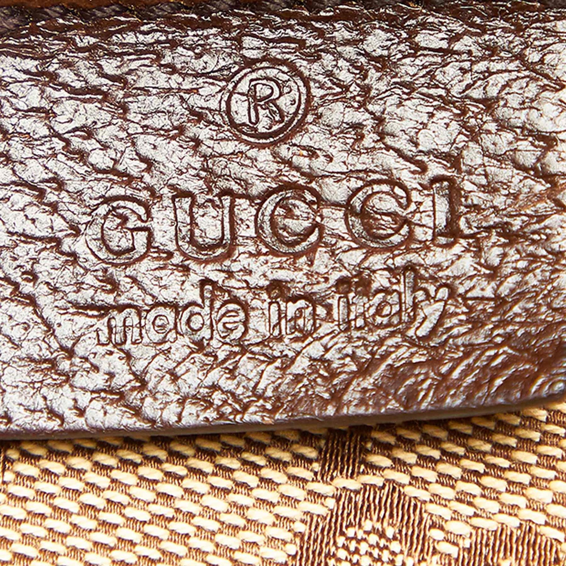 Gucci Belt Monogram Web Double Pocket Brown GG Supreme Canvas Cross Body Bag 1