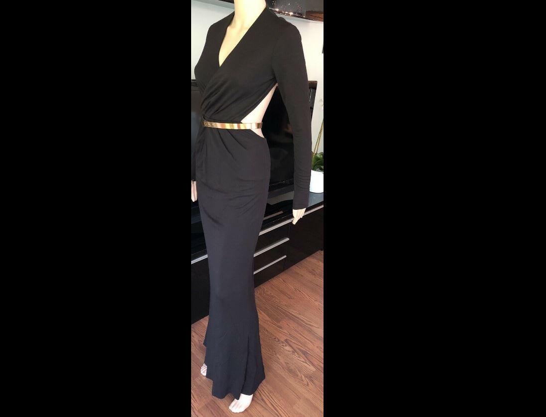 Noir Gucci - Robe dos nu avec découpe et ceinture en vente