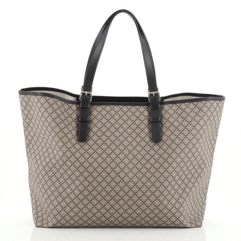 Gray Gucci Belted Tote Diamante Coated Canvas Large 