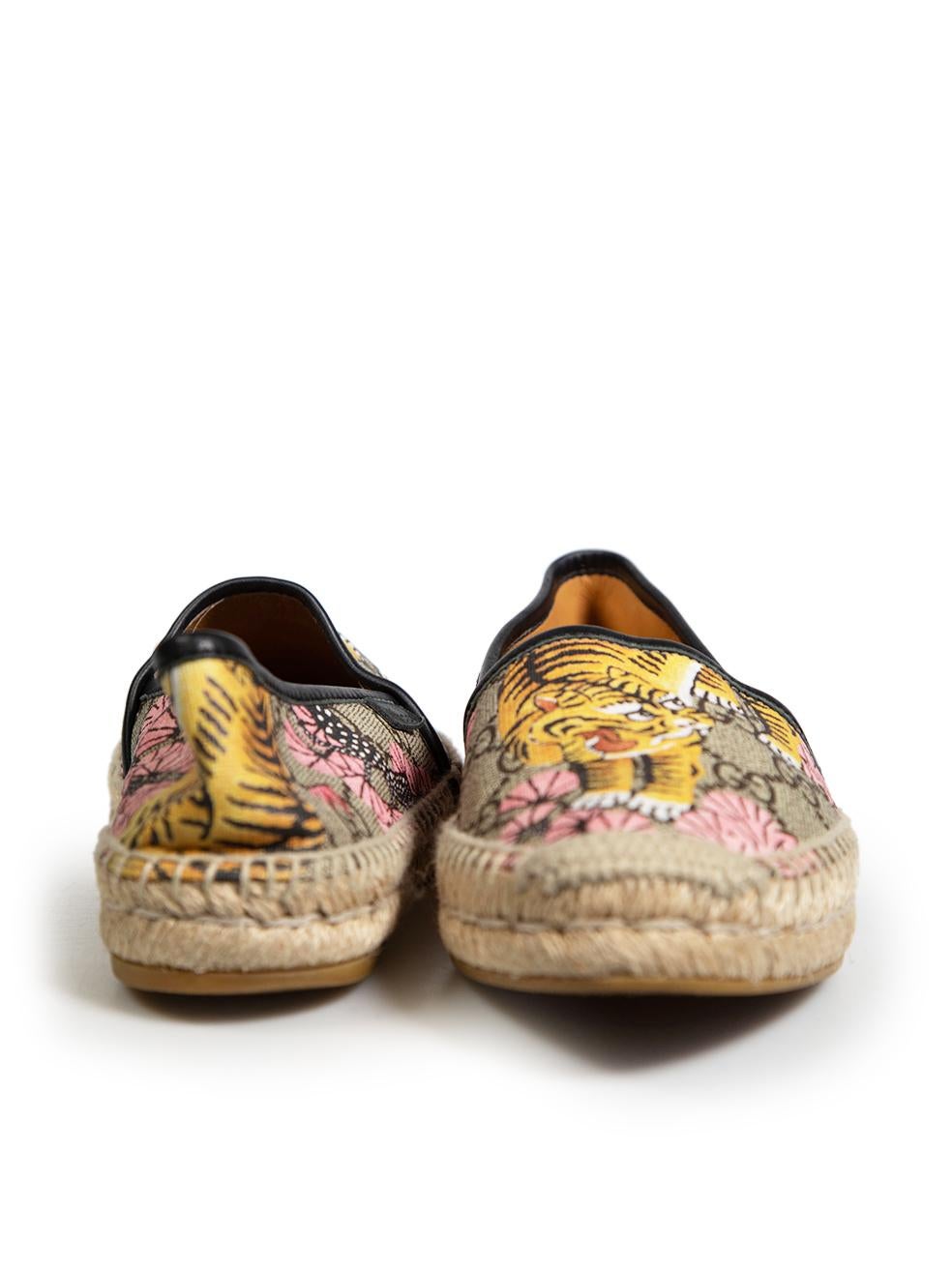 Beige Gucci espadrilles Pilar imprimé tigre Bengale taille IT 35,5