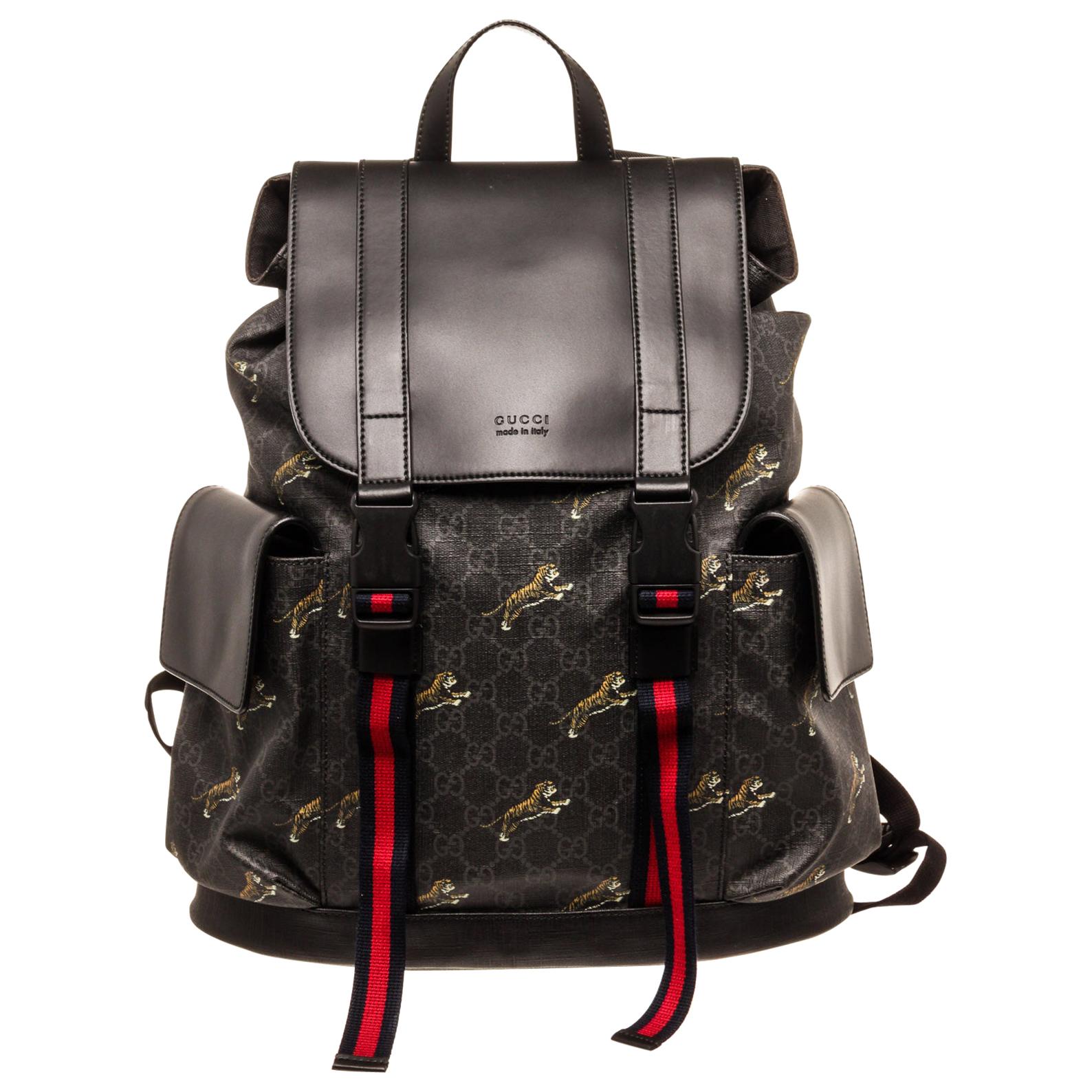 Gucci Nylon Bamboo 867648 Black Patent Leather Backpack For Sale at 1stDibs