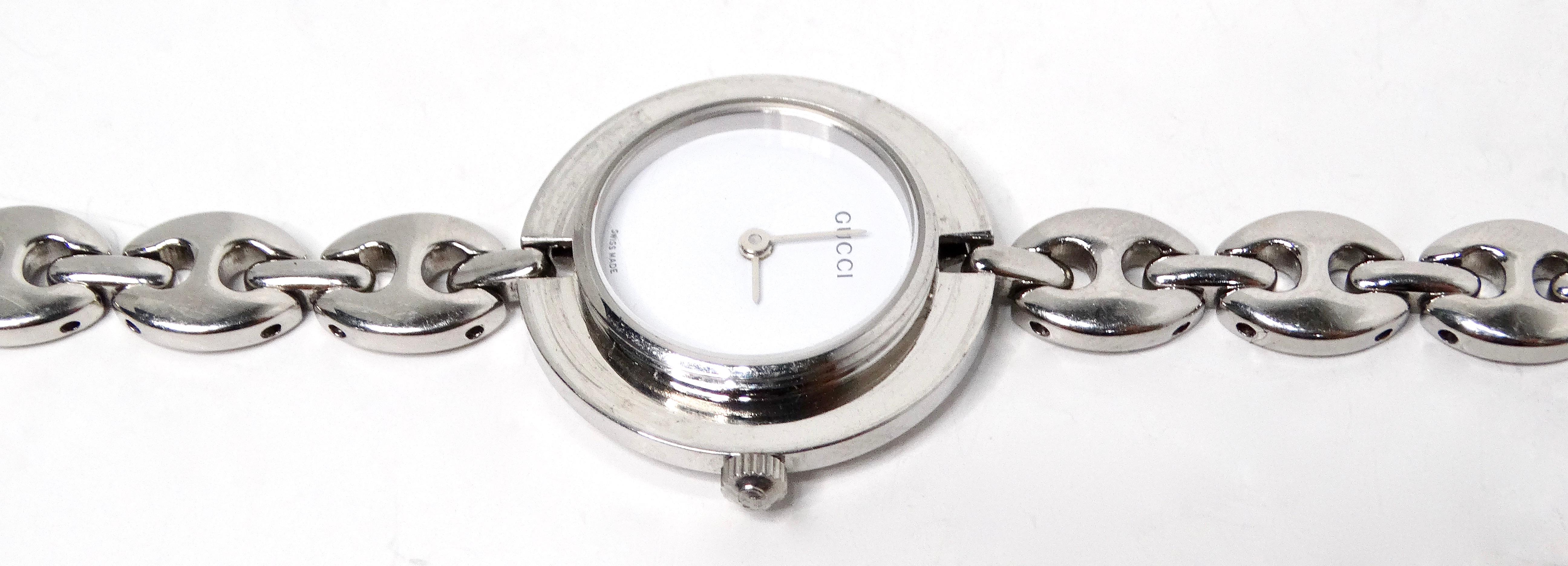Gucci Bezel Color Interchangeable Chain Link Wrist Watch & Set 1990s For Sale 2