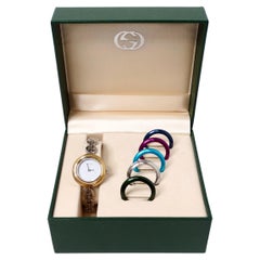 Gucci Bezel Color Interchangeable Chain Link Wrist Watch & Set 1990s