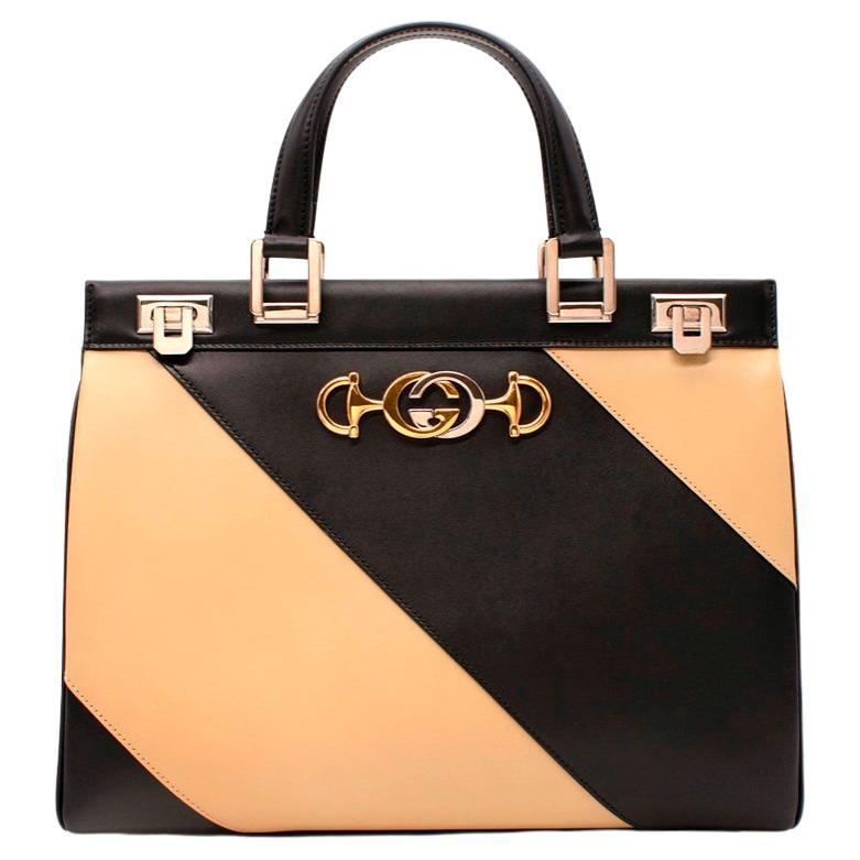 Gucci Bi-Colour Diagonal Stripe Medium Zumi Tote Bag For Sale at ...