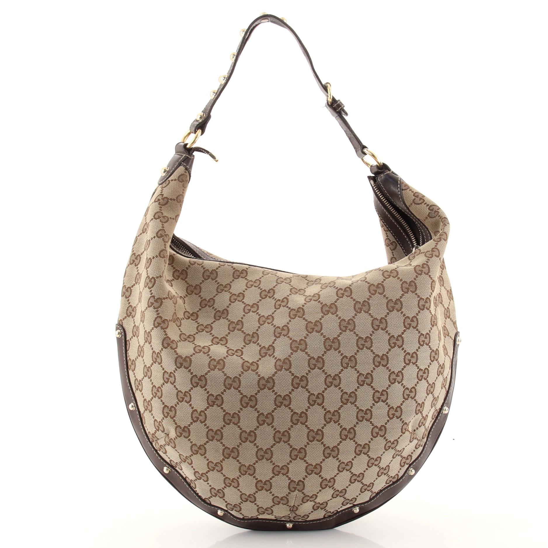 Gucci Biba Hobo GG Segeltuch groß (Braun)
