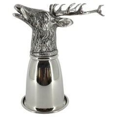 Gucci stirrup tumbler with silver-plated metal deer head