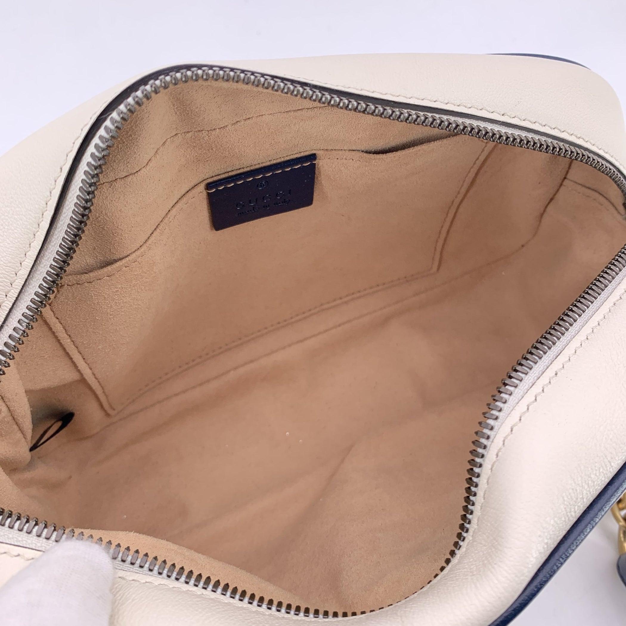 Gucci - Sac à bandoulière zippé bicolore en Torchon matelassé GG Marmont Pour femmes en vente