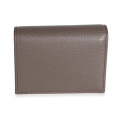 Gucci Bicolor Taupe Pink Textured Calfskin Small GG Marmont Wallet