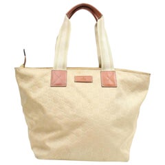 Gucci Bicolor Zip 867207 Beiges Nylon Tote
