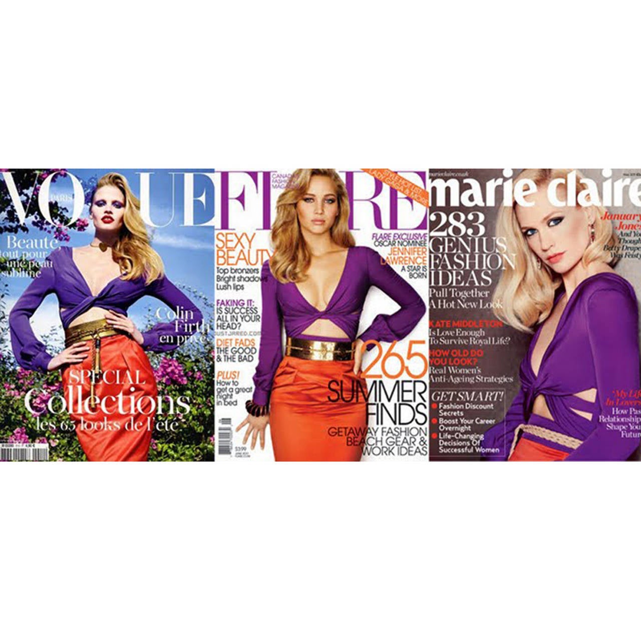 Women's Gucci Bicolour Orange Purple Block Dress S/S 2011