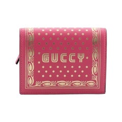  Gucci Bifold Wallet Limited Edition Printed Leather