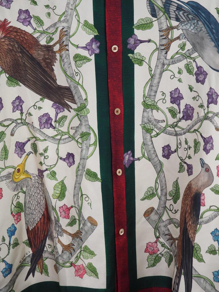 Gucci Birds of Prey Silk Twill Shirt (Size 39) 444251 For Sale at 1stDibs | gucci  birds of prey shirt