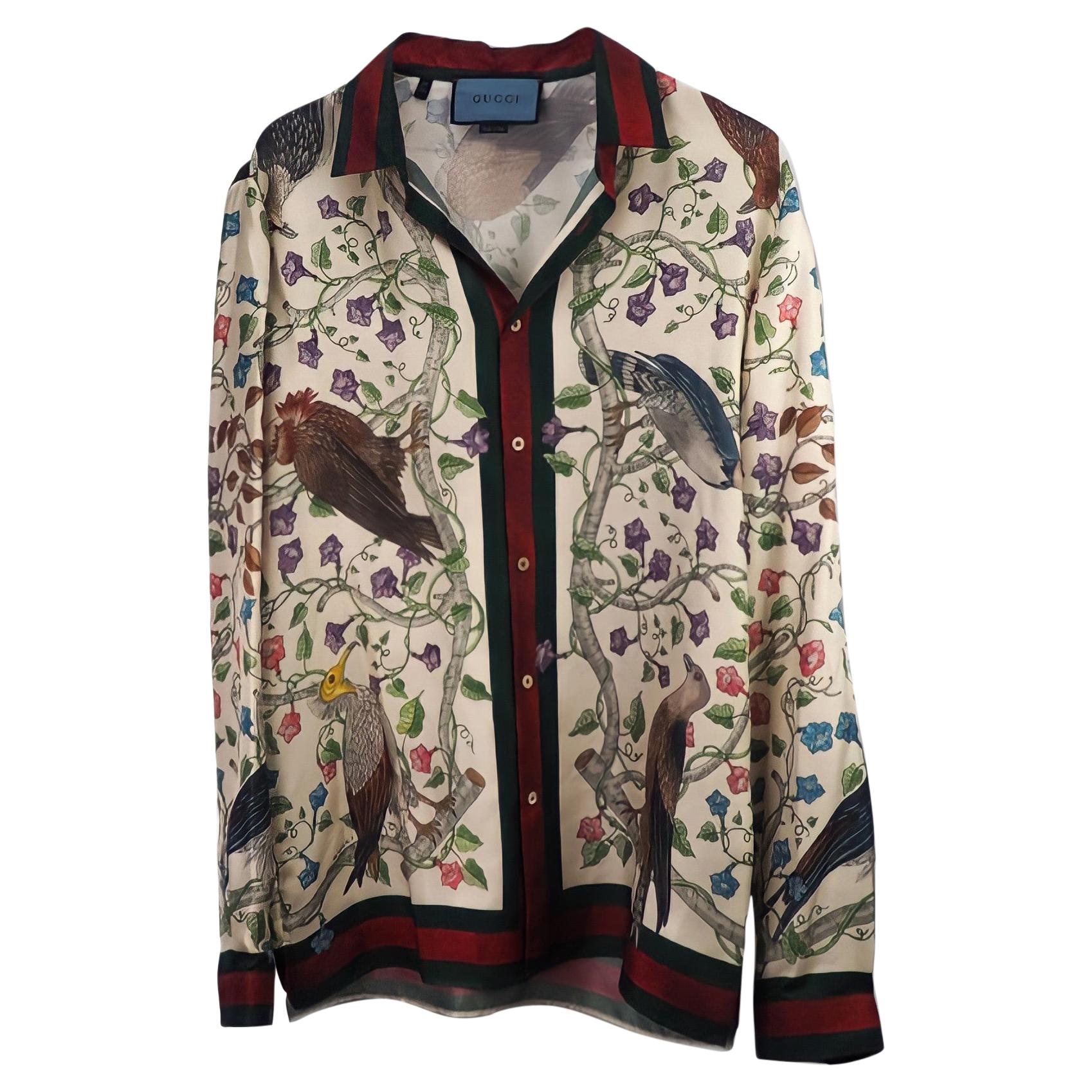 Gucci Floral Print Shirt - Size 42 (550600) For Sale at 1stDibs