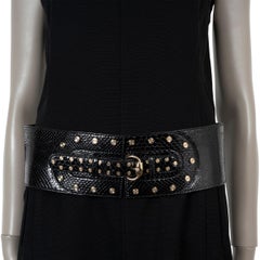 GUCCI black 2006 STUDDED PYTHON WIDE WAIST Belt 90 / 36