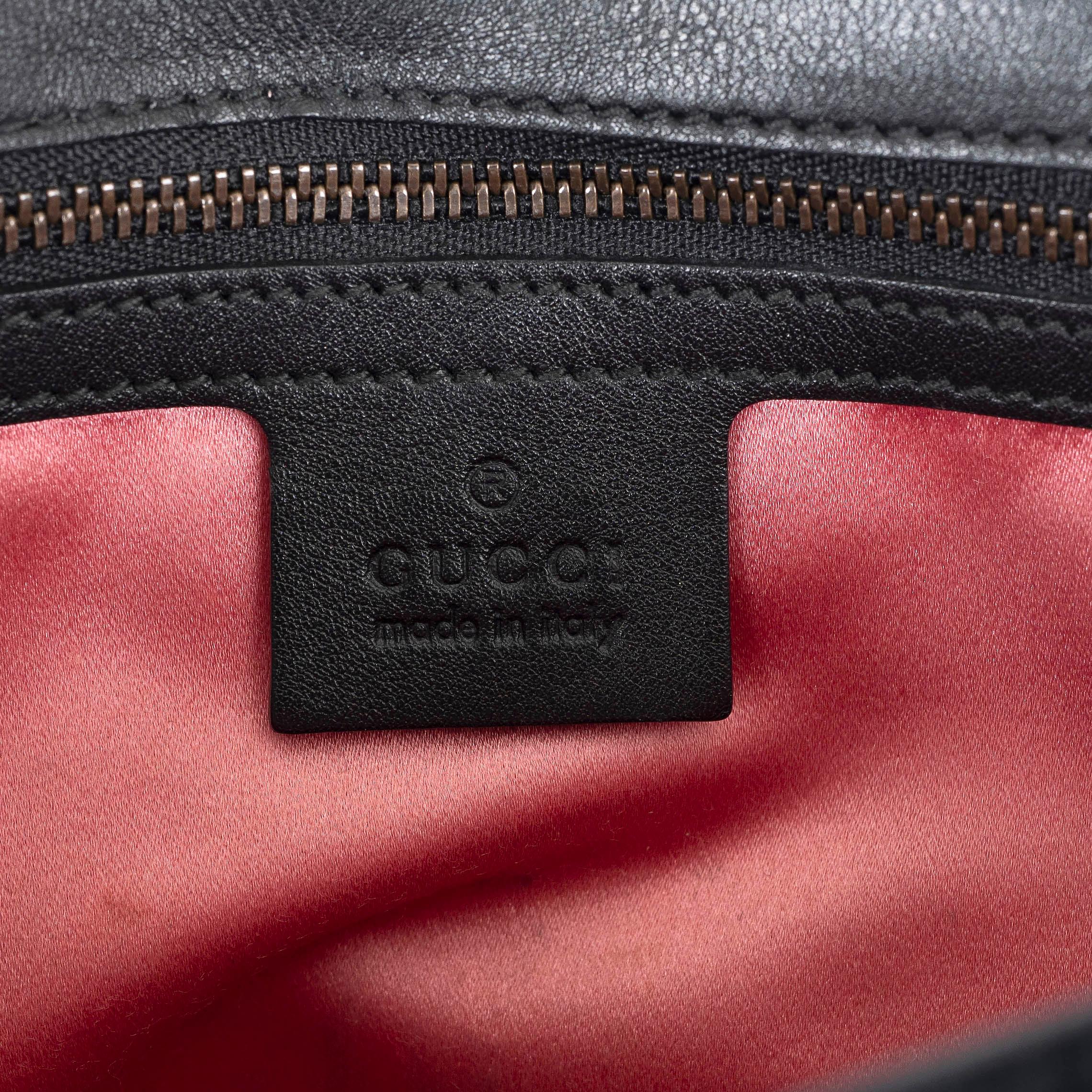 GUCCI black 2017 GG MARMONT MEDIUM LOVED VELVET Shoulder Bag For Sale 1