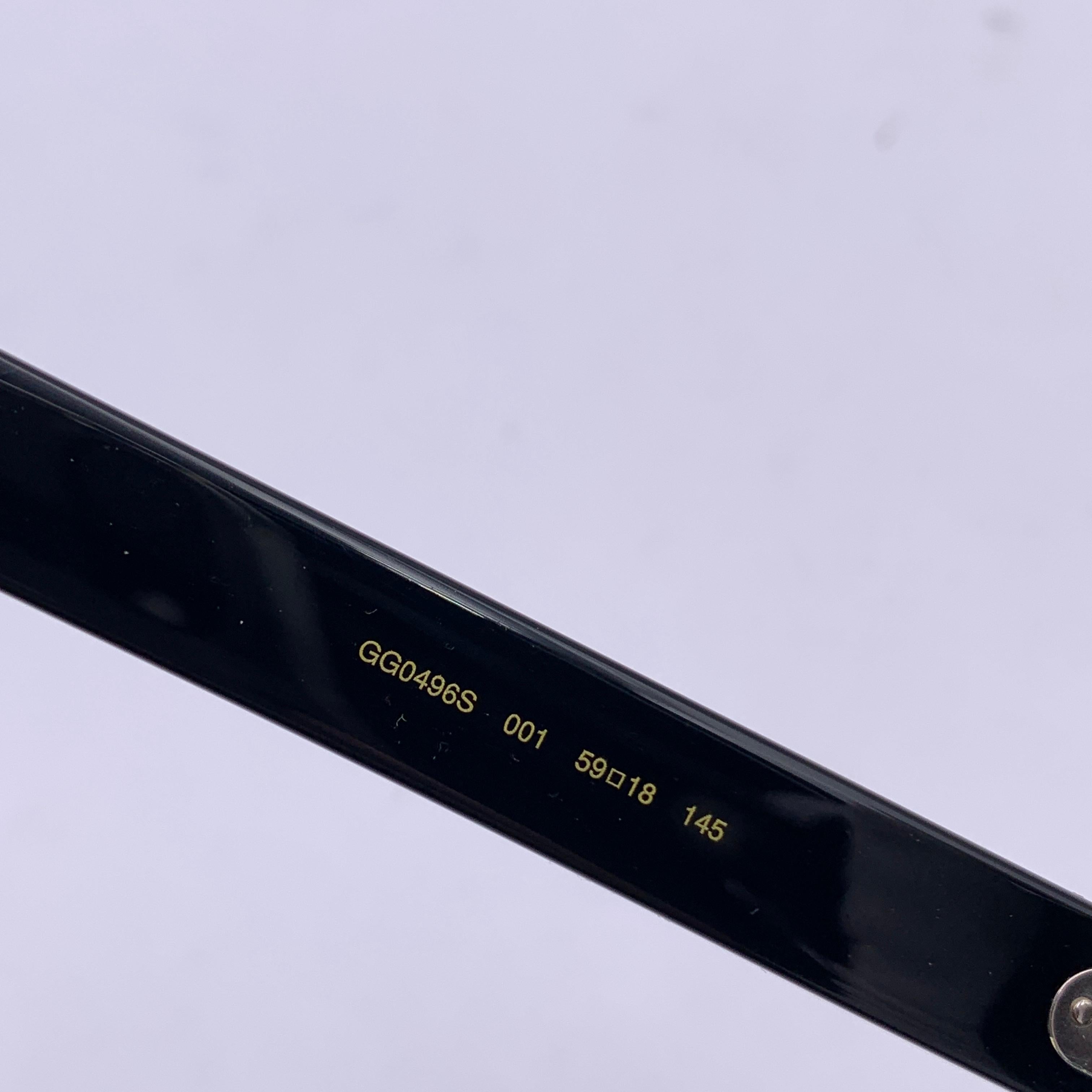 Gucci Schwarze Acetat-Sonnenbrille GG0496S 001 59/18 145 mm im Angebot 1