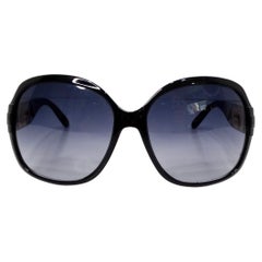 Gucci Black Acetate & Gold-Tone GG Round Oversized Sunglasses circa Y2K