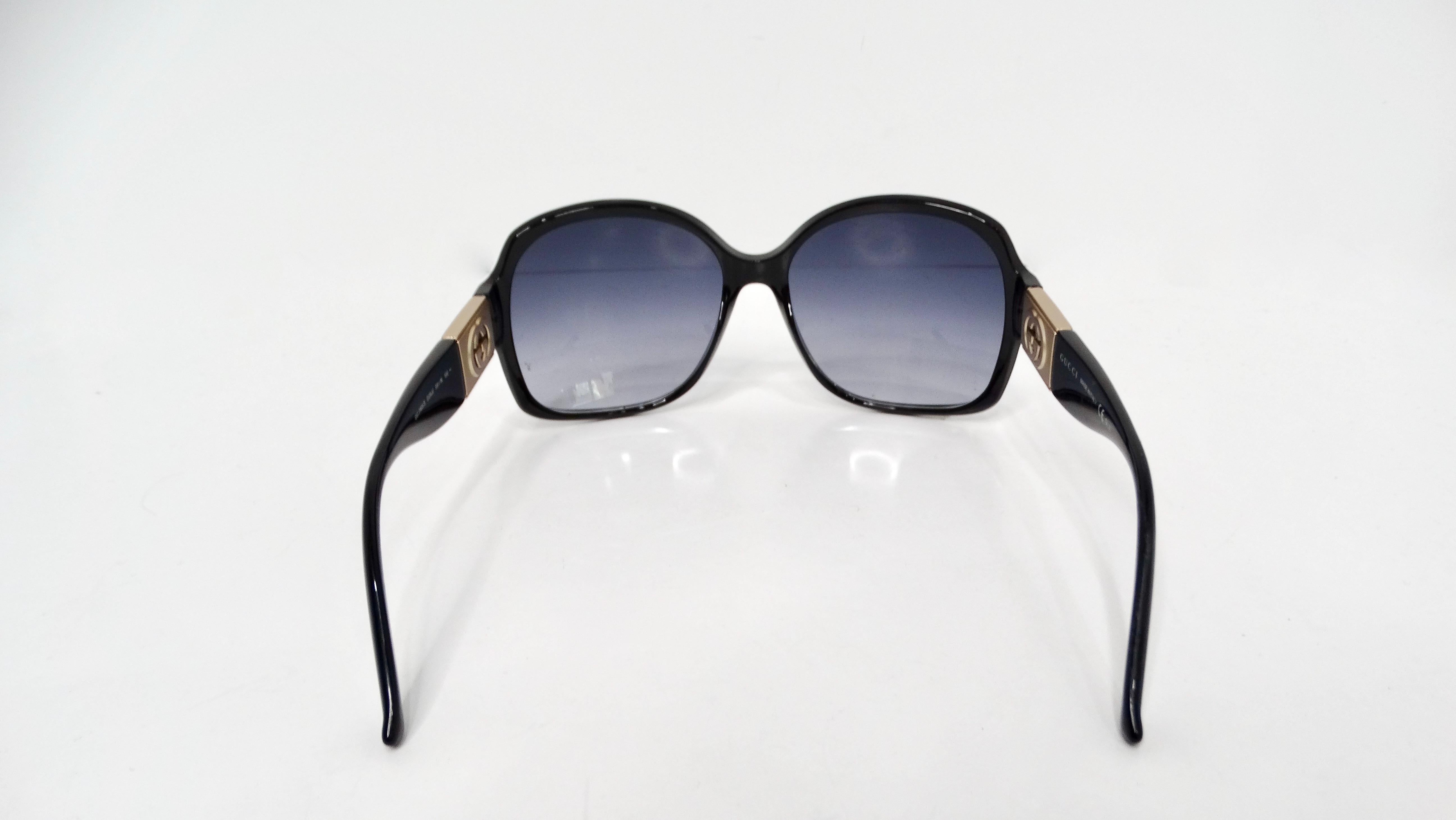Lunettes de soleil oversize rondes GG en acétate et en or de Gucci circa Y2K Pour femmes en vente