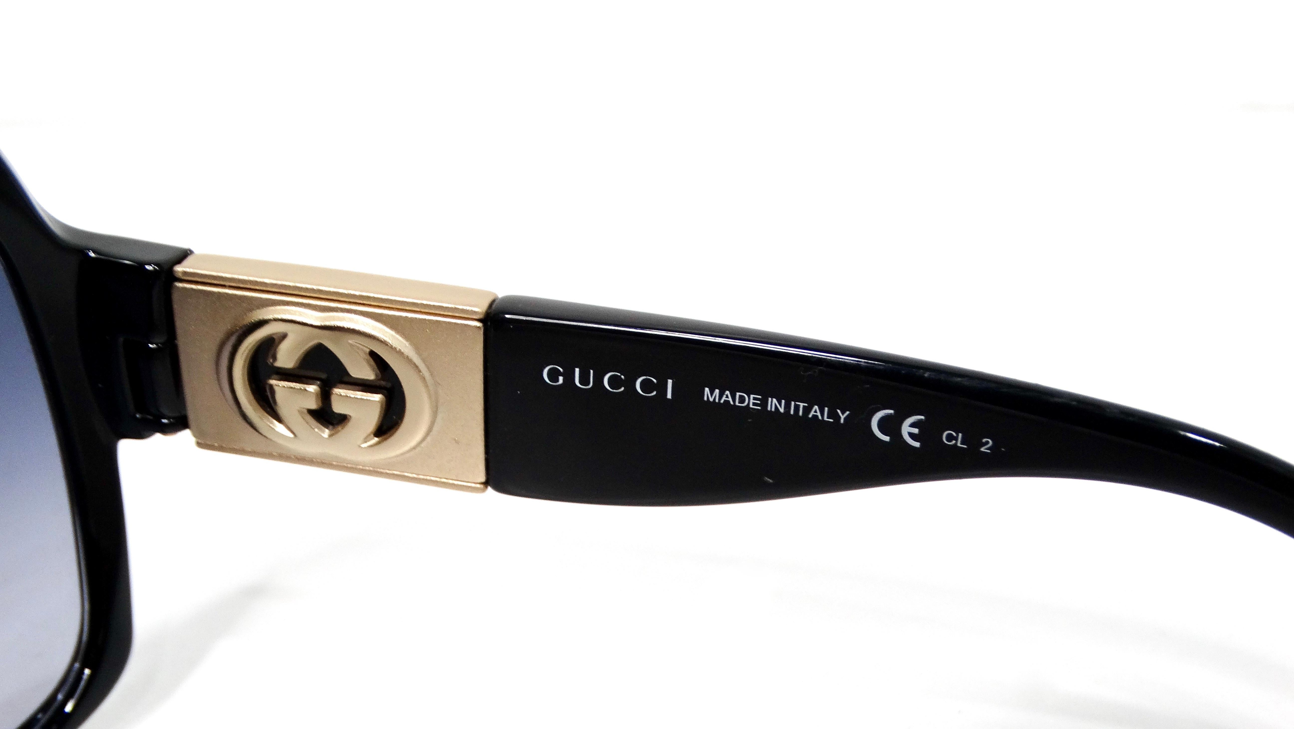 Lunettes de soleil oversize rondes GG en acétate et en or de Gucci circa Y2K en vente 2