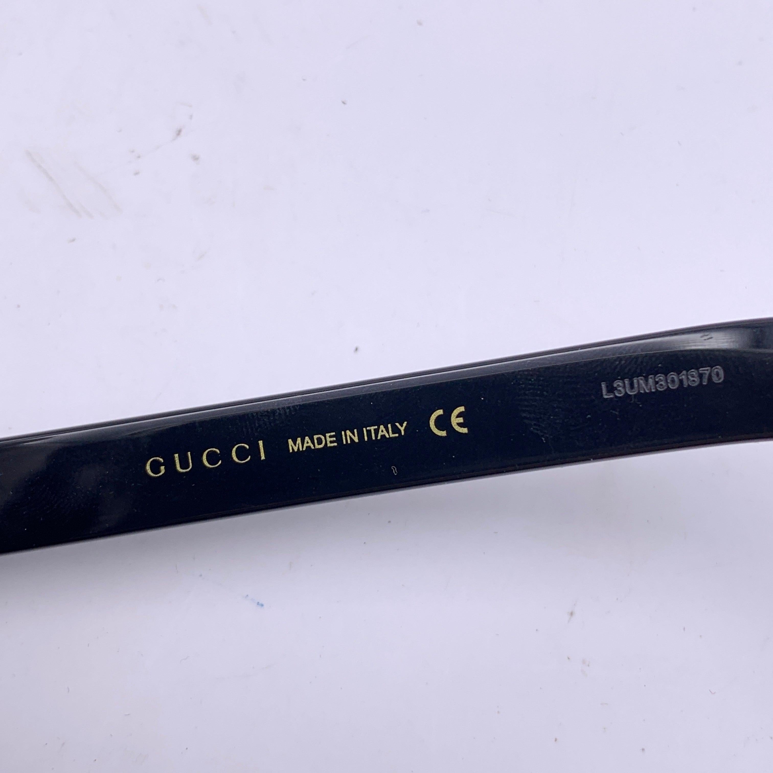 Gucci - Lunettes de soleil en acétate noir avec strass GG0496S 59/18 145 mm en vente 1