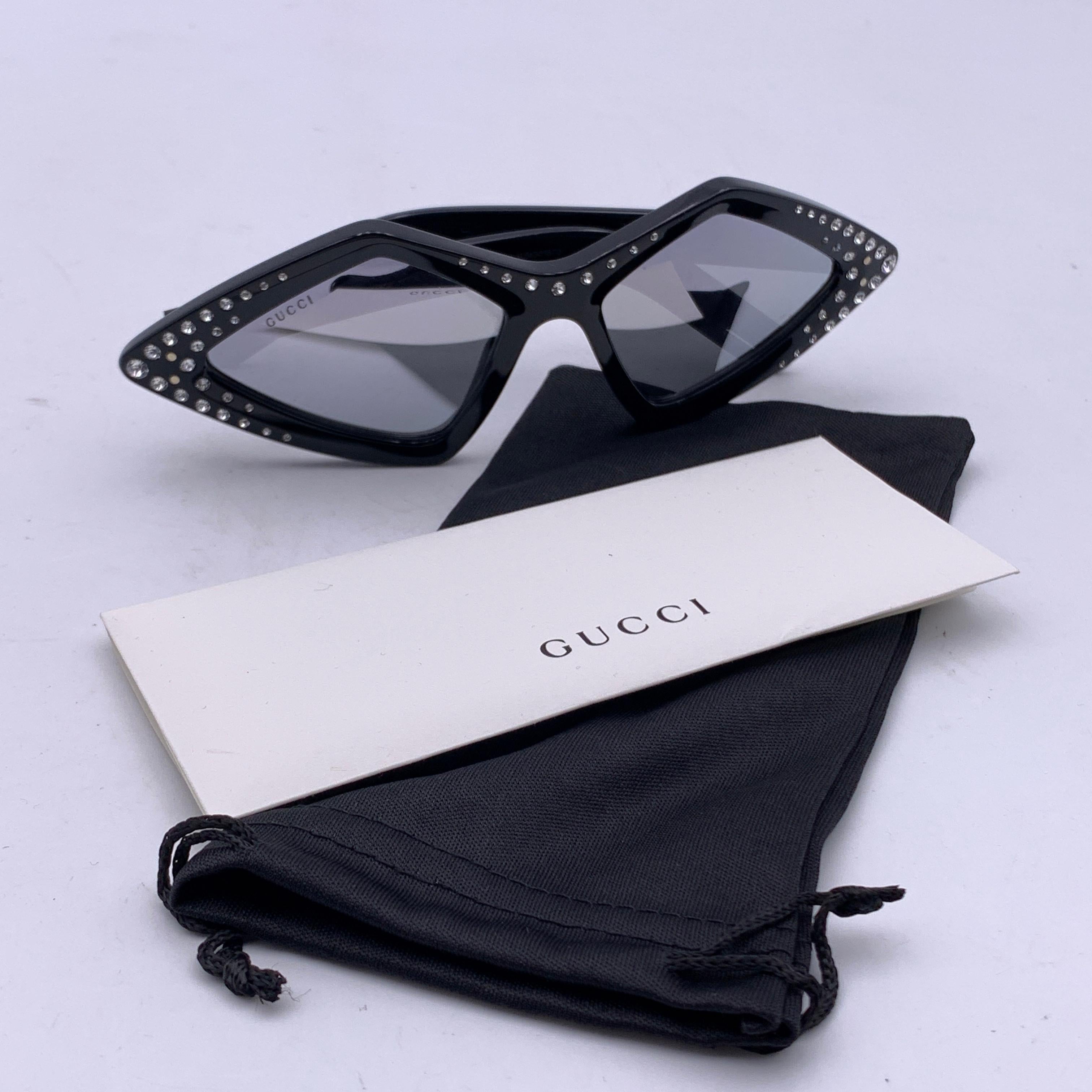 Women's Gucci Black Acetate Rhinestones GG0496S Sunglasses 59/18 145mm
