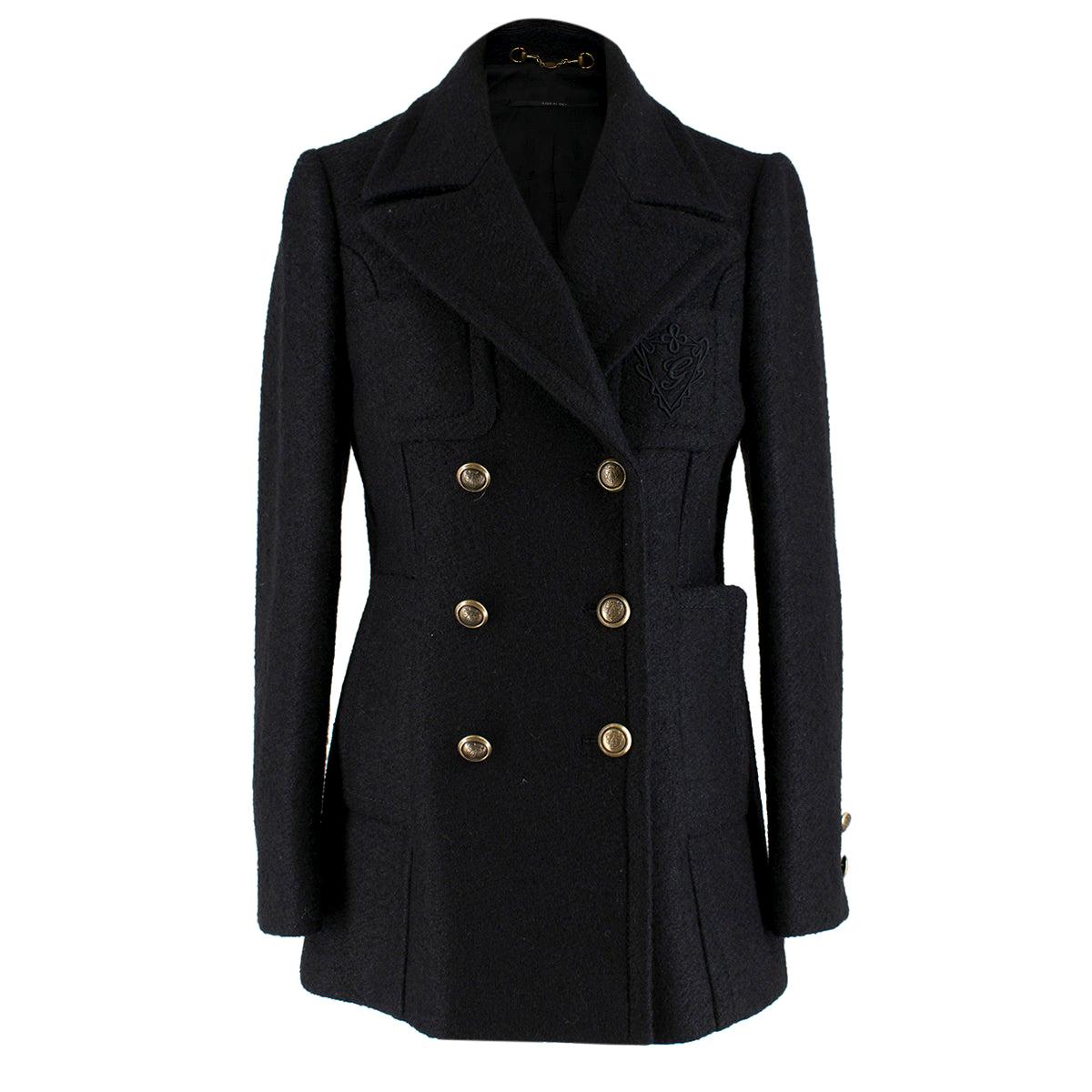 Gucci Black Alpaca and Wool Blend Coat 40
