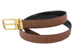 Gucci Black and Brown Reversible Alligator Belt