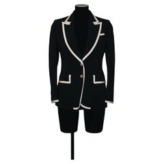 Gucci Black and Off-white Trim Jacket