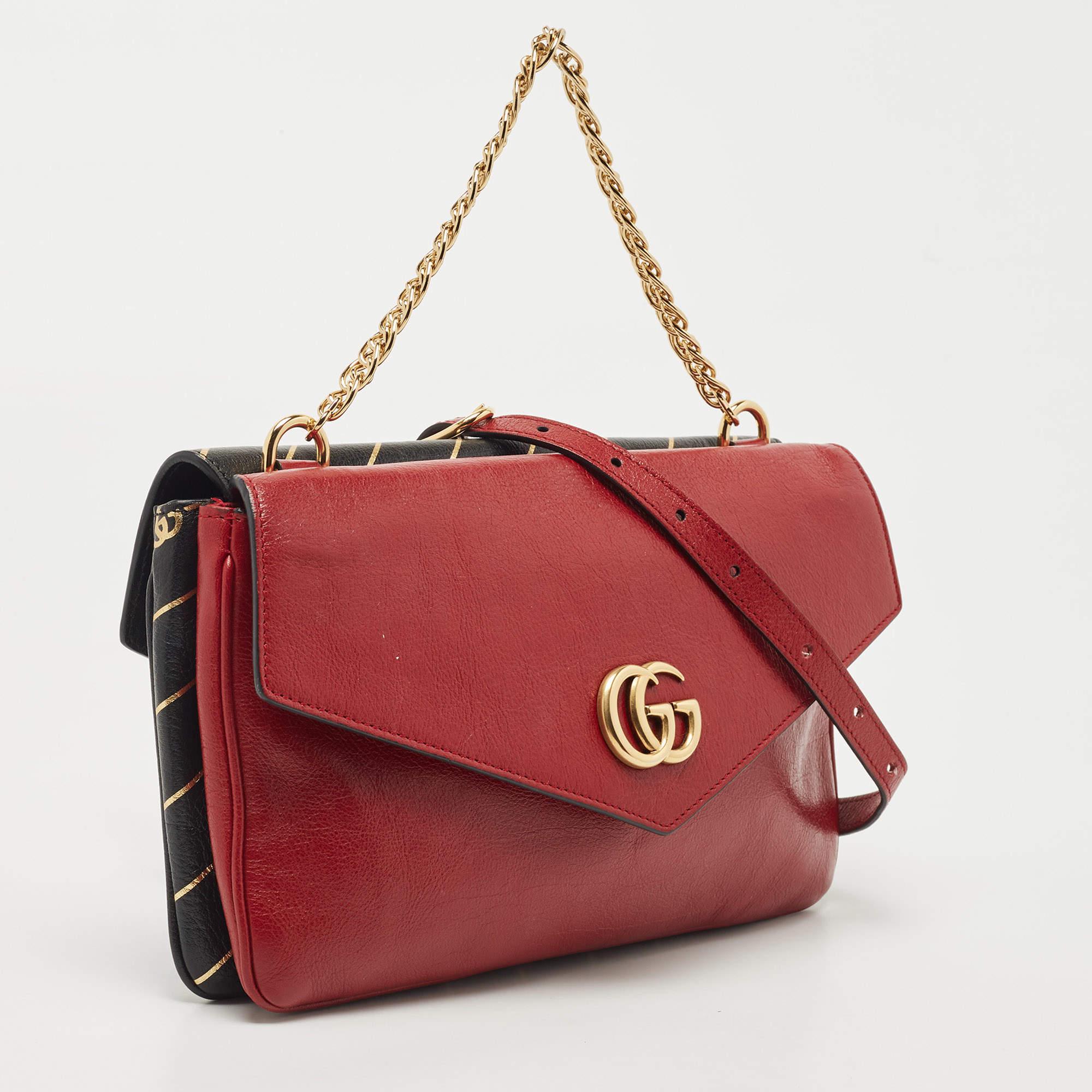 Women's Gucci Black and Red Leather Thiara Bag