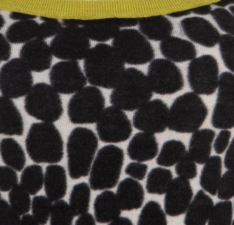 Donna Gucci Top in cashmere stampato bianco e nero XS in vendita